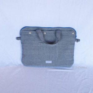 Sac pour Macbook upcycling Tweed face