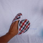 manique upcycling coeur - rouge main