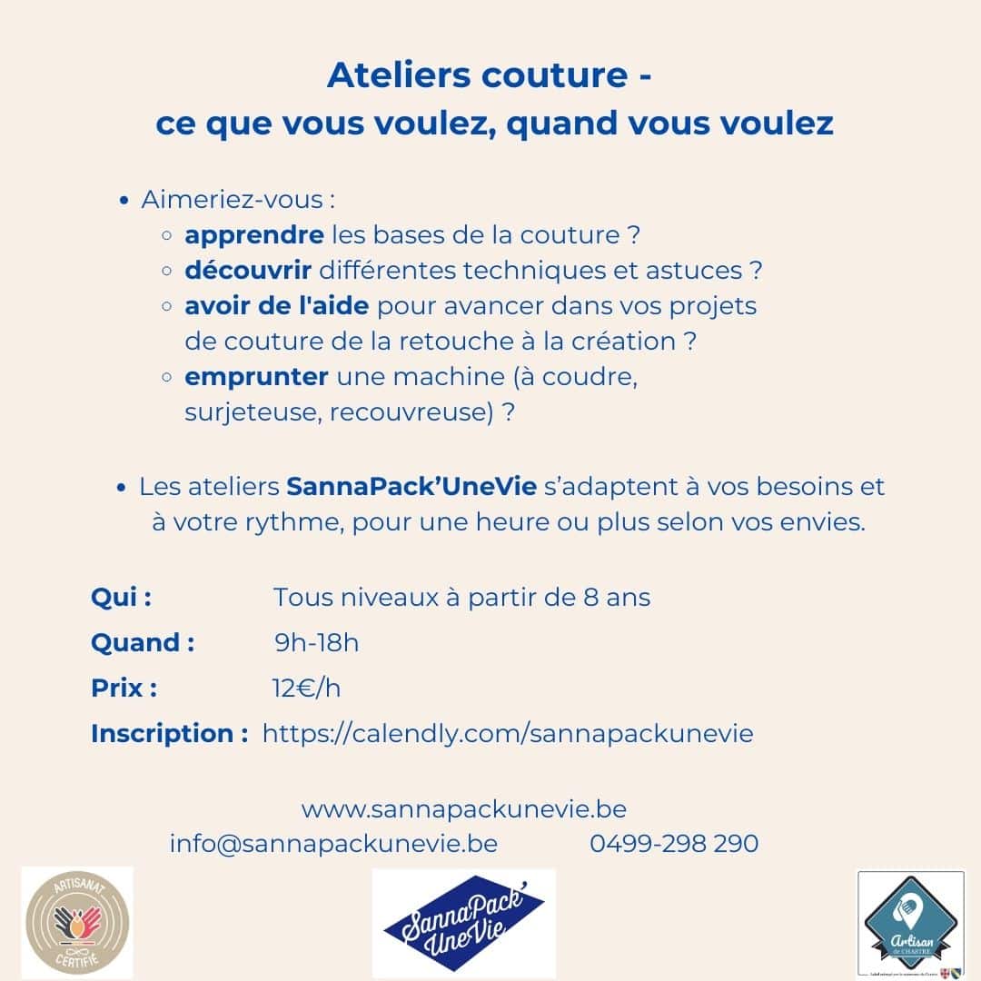 Déscription de latelier couture libre